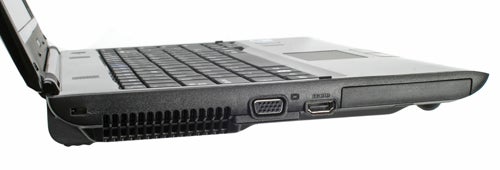Side view of Samsung Q310 notebook showing ports.