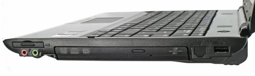 Side view of Samsung Q310 notebook showing ports
