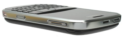 Side view of BlackBerry Bold 9000 smartphone on white background.