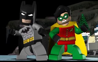 Lego Batman and Robin figures against a dark backdrop
