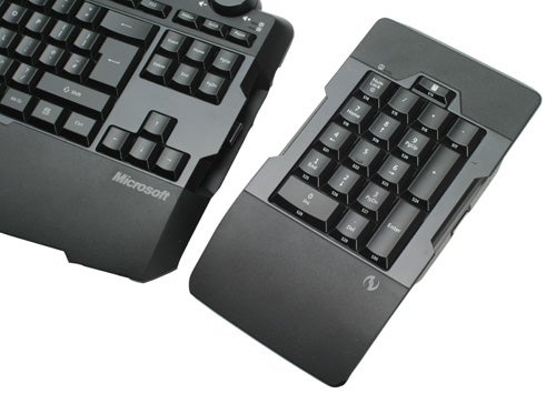 Microsoft SideWinder X6 Keyboard with detachable keypad.