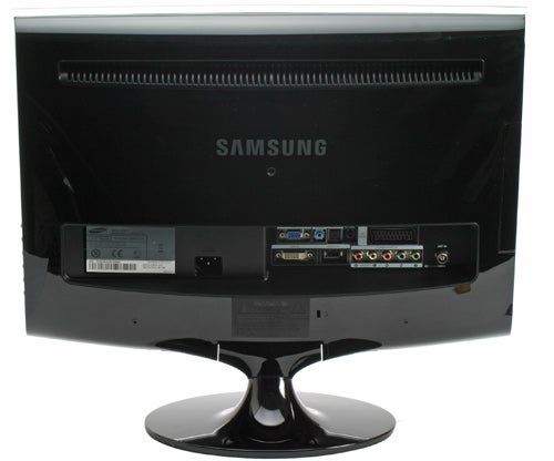 Samsung SyncMaster T220HD monitor rear view showing ports.