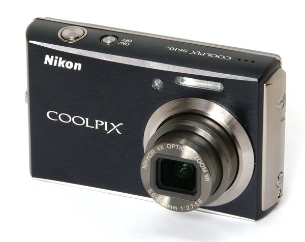 Nikon CoolPix S610c digital camera on white background.