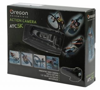 Oregon Scientific ATC5K Action Camera packaging box.