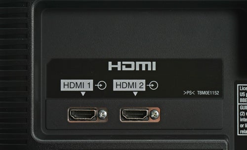 Close-up of Panasonic TV HDMI ports