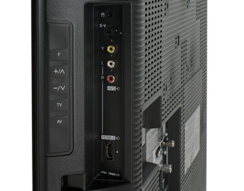 Close-up of Panasonic Viera TV's side input ports