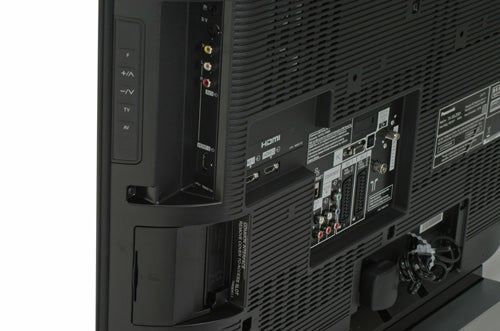 Rear view of Panasonic Viera LCD TV showing ports and labels.