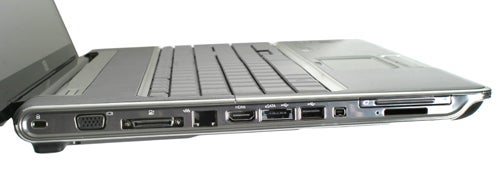 Side view of HP Pavilion dv7-1000ea showing ports and design.