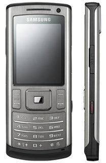 Samsung U800 mobile phone front and side view.