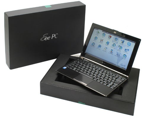 Asus Eee PC S101 netbook displayed with its packaging.