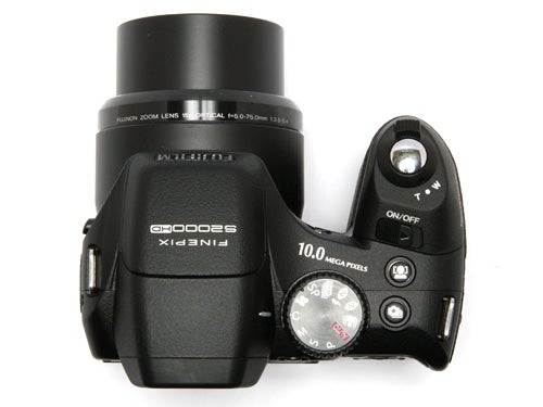 Fujifilm FinePix S2000HD digital camera on white background.
