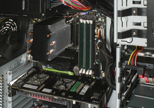 Interior view of Alienware Area-51 gaming PC components.