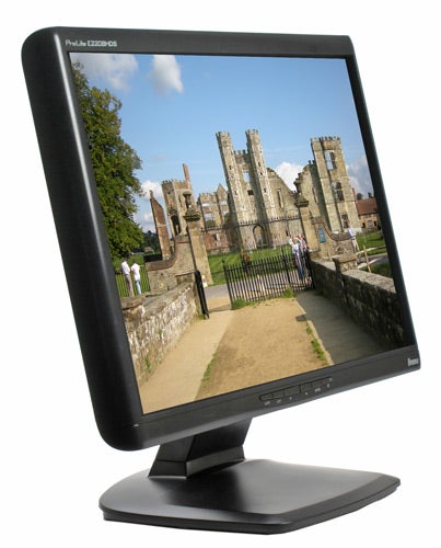 Iiyama ProLite E2208HDS LCD monitor displaying a castle image.