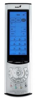Genius Remote 815 Universal Remote Control with blue backlight.