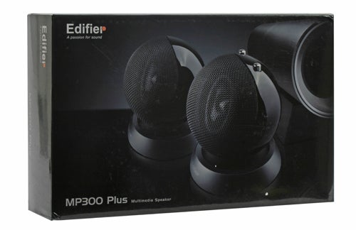 Edifier MP300 Plus 2.1 speaker system packaging.