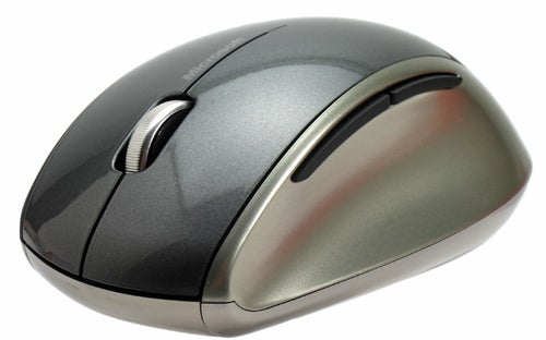 Microsoft Explorer Mouse with ergonomic design on white background.