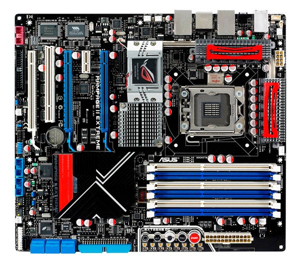 Asus Rampage II Extreme motherboard overview without components