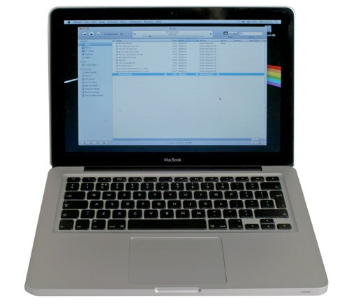 Apple MacBook 13-inch Aluminium 2008 open and powered on