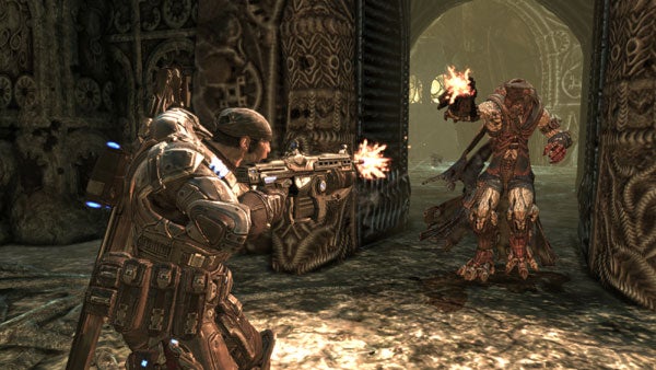 In-game combat scene from Gears of War 2.