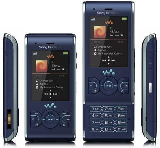 Sony Ericsson W595 mobile phone in various views.