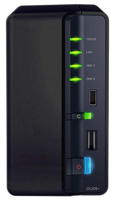 Synology DiskStation DS209+ network-attached storage device.