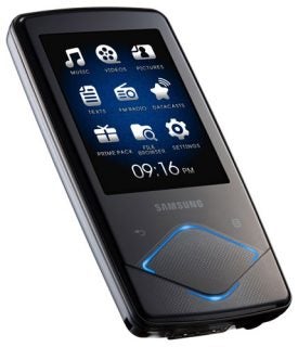 Samsung YP-Q1 Diamond MP3 player on white background.