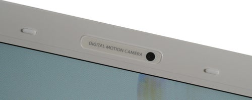 Samsung NC10 netbook's webcam and microphone detail.
