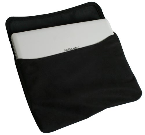 Samsung NC10 netbook in protective black sleeve