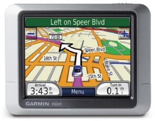 Garmin nuvi 215 Sat-Nav displaying navigation screen.