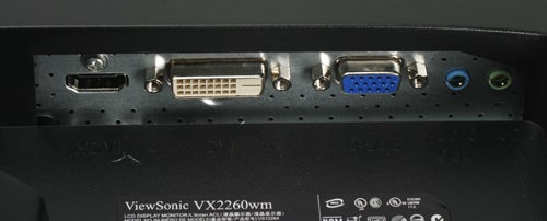 ViewSonic VX2260wm monitor ports and connectivity options.