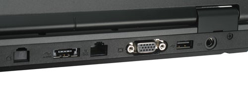 Close-up of Fujitsu-Siemens U9210 laptop side ports