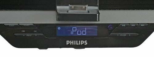 Philips DC910 docking station with iPod dock and display.