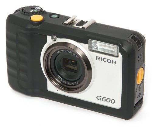 Ricoh G600 digital camera on white background.