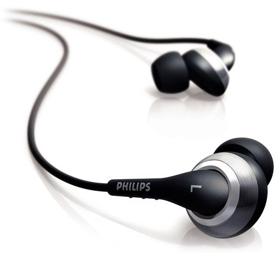 Philips SHE9800 earphones with black and silver design.