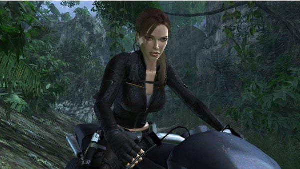 Lara Croft character in jungle scene from Tomb Raider: Underworld.