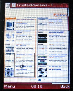 Nokia 6600 Slide displaying a webpage on screen.