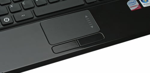 Close-up of Samsung X360 13.3in Notebook touchpad area.
