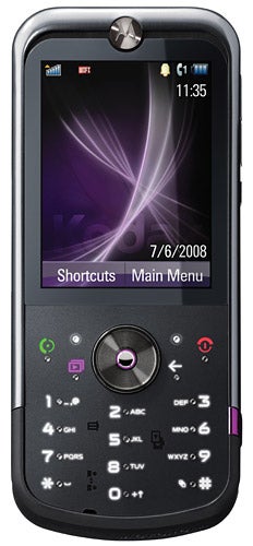 Motorola MOTOZINE ZN5 mobile phone front view.