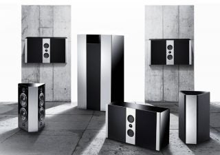 Teufel System 9 THX Ultra 2 speaker set displayed in a room.