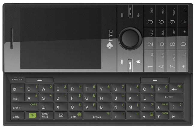 HTC S740 smartphone with slide-out QWERTY keyboard.