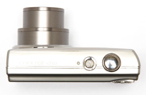 Nikon CoolPix S710 camera viewed from the top.