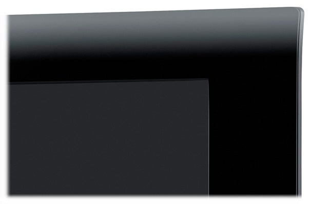 Close-up of Panasonic Viera LCD TV corner design.