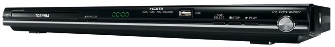 Toshiba SD-580E DVD player with HDMI and USB ports.