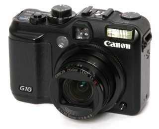 Canon PowerShot G10 camera on a white background.
