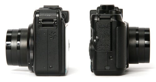 Canon PowerShot G10 camera from side and back view.