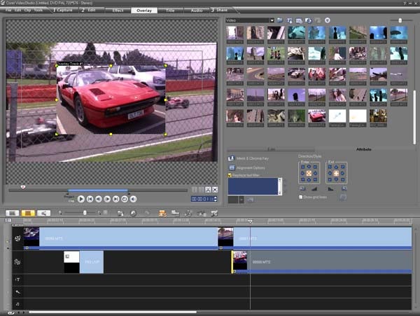 Screenshot of Corel VideoStudio Pro X2 editing interface.