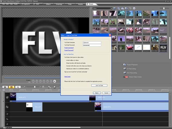 Screenshot of Corel VideoStudio Pro X2 editing interface