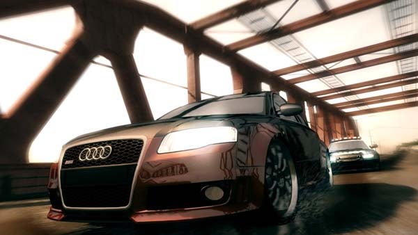 Screenshot from Need for Speed: Undercover video game featuring a racing car.