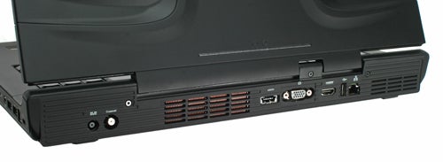 Rear ports of Alienware M17 gaming laptop.