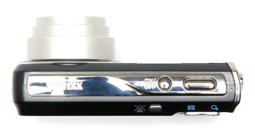 Side view of the Pentax Optio M60 digital camera.